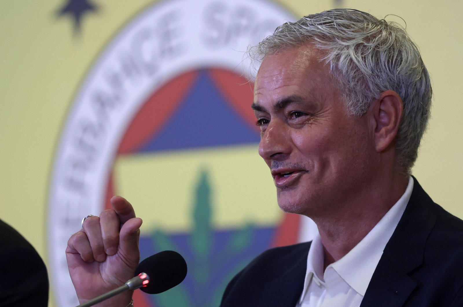 Newly appointed Fenerbahce head coach Jose Mourinho attends a news conference at the Ülker Stadium, Istanbul, Türkiye, June 3, 2024. (EPA Photo)