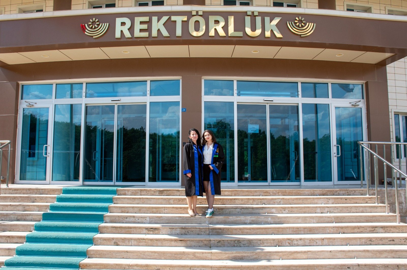 Mother Ayşe Naziker Karahan (L) and daughter Sena Karahan (R) celebrate their graduation, Bolu, Türkiye, June 4, 2024. (AA Photos)