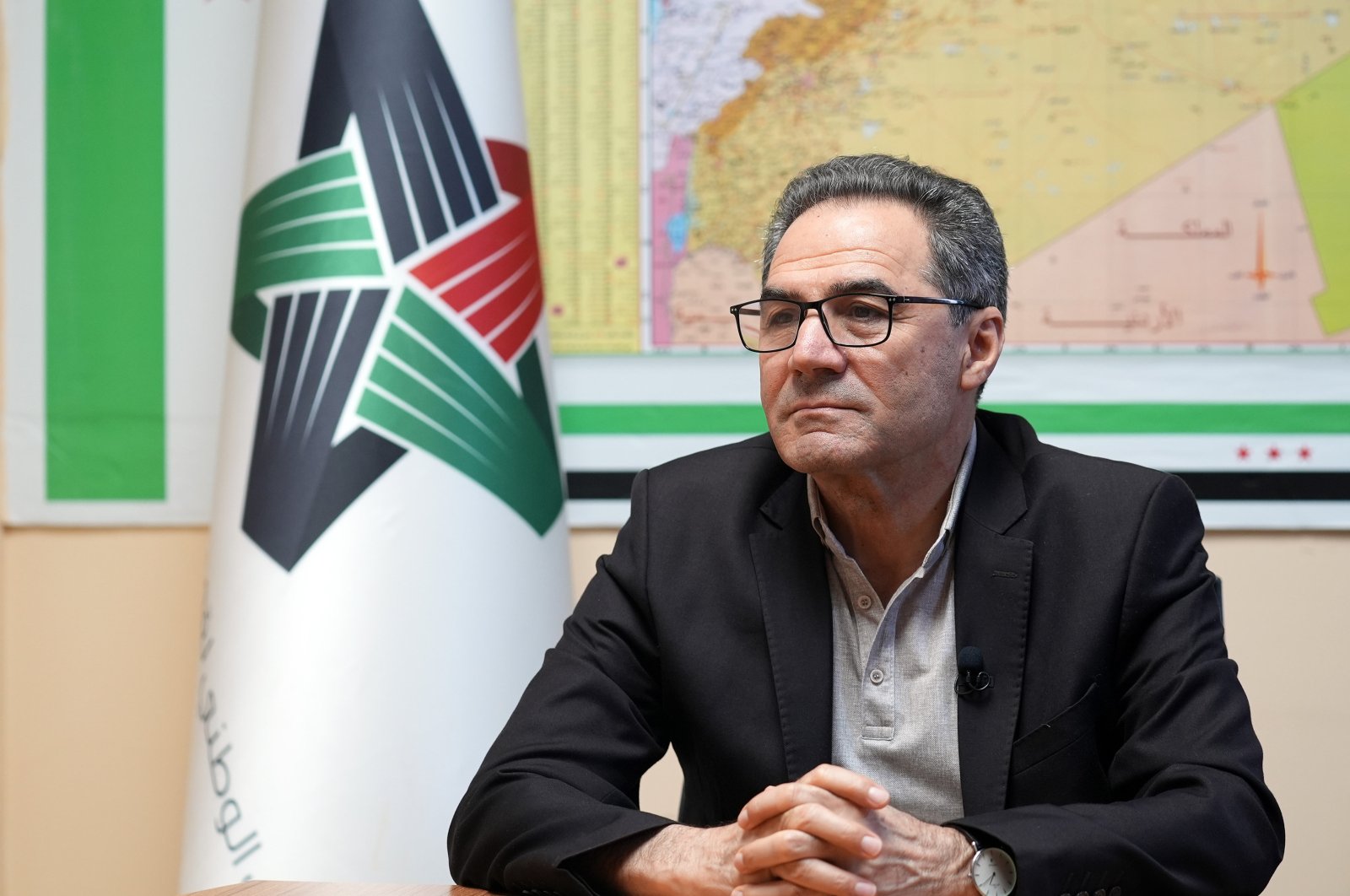 Syrian Kurdish National Council (ENKS) spokesperson Abdullah Keddo speaks during an interview with Anadolu Agency (AA), at ENKS headquarters in Irbil, Iraq, May 30, 3034. (AA Photo)