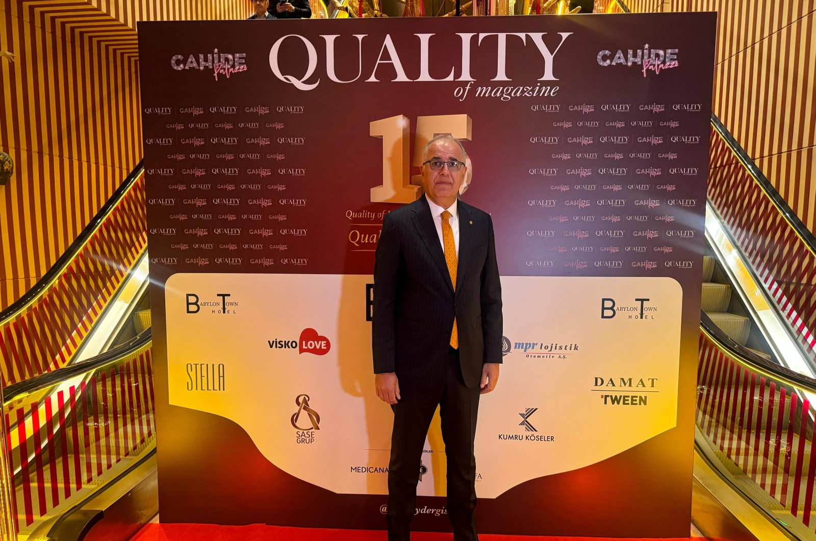 Turkish Volleyball Federation (TVF) President Mehmet Akif Üstündağ poses for a photo at the Quality of Magazine awards ceremony, Istanbul, Türkiye, June 4, 2024. (AA Photo)