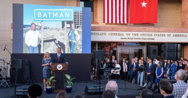 U.S. Ambassador to Türkiye Jeffry Flake speaks at the celebration held at the Consulate General in Istanbul, June 5, 2024. (AA Photo)