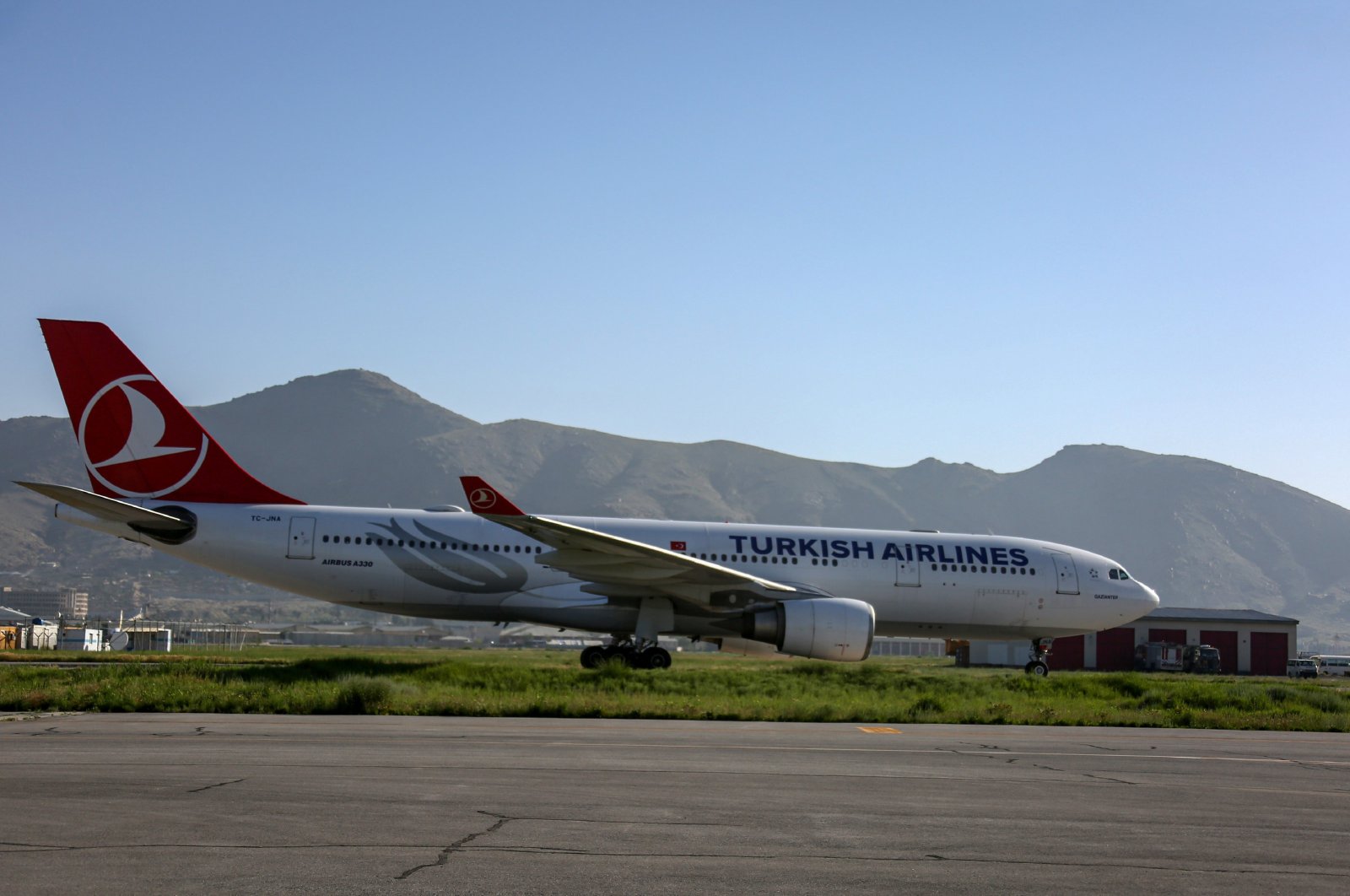 A Turkish Airlines plane arrives in Kabul after Turkish Airlines resumes operations, Kabul, Afghanistan, May 21, 2024. (EPA Photo)
