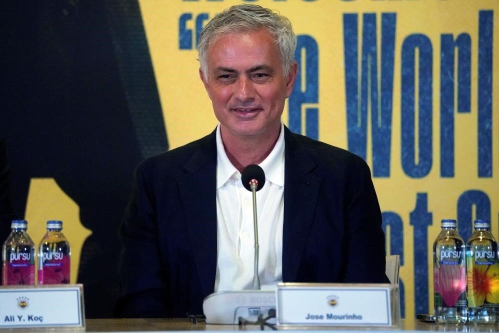 Jose Mourinho addresses the press after his unveiling as the new Fenerbahçe coach, Istanbul, Türkiye, June 3, 2024. (IHA Photo)