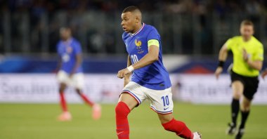 France&#039;s Kylian Mbappe in action during the international friendly against Luxembourg at the Stade Saint-Symphorien, Metz, France, June 5, 2024. (Reuters Photo)