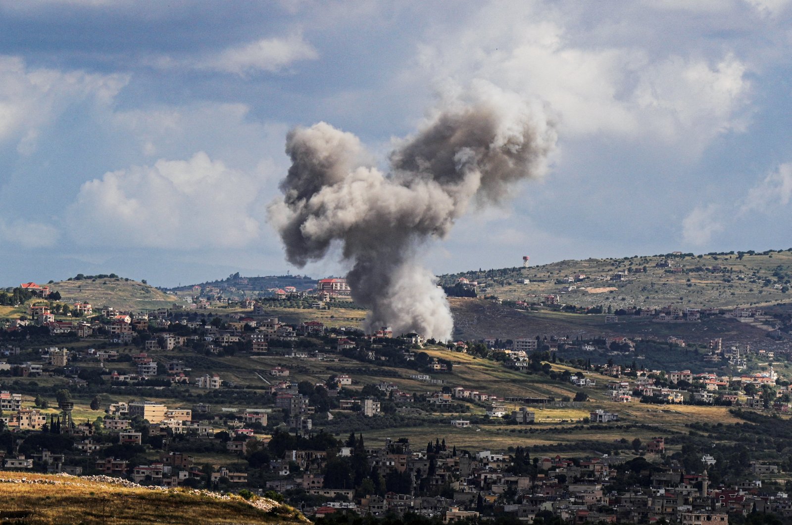 Smoke rises above Lebanon, following an Israeli strike, as seen from Israel&#039;s border with Lebanon in northern Israel, May 5, 2024. (Reuters Photo)