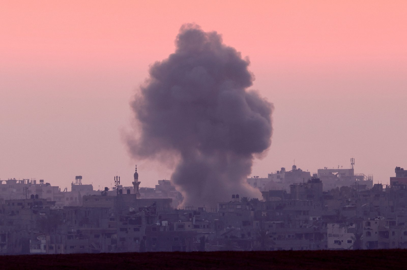 Smoke rises over the Gaza Strip, following an Israeli air strike, amid the ongoing conflict, near the Israel-Gaza border, as seen from Israel, June 5, 2024. (Reuters Photo)