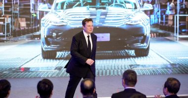 Tesla Inc. CEO Elon Musk attends an opening ceremony for Tesla China-made Model Y program in Shanghai, China, Jan. 7, 2020. (Reuters Photo)