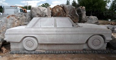 A unique monument dedicated to a Mercedes-Benz car, Imotski, Croatia, May 29, 2024. (AFP Photo)