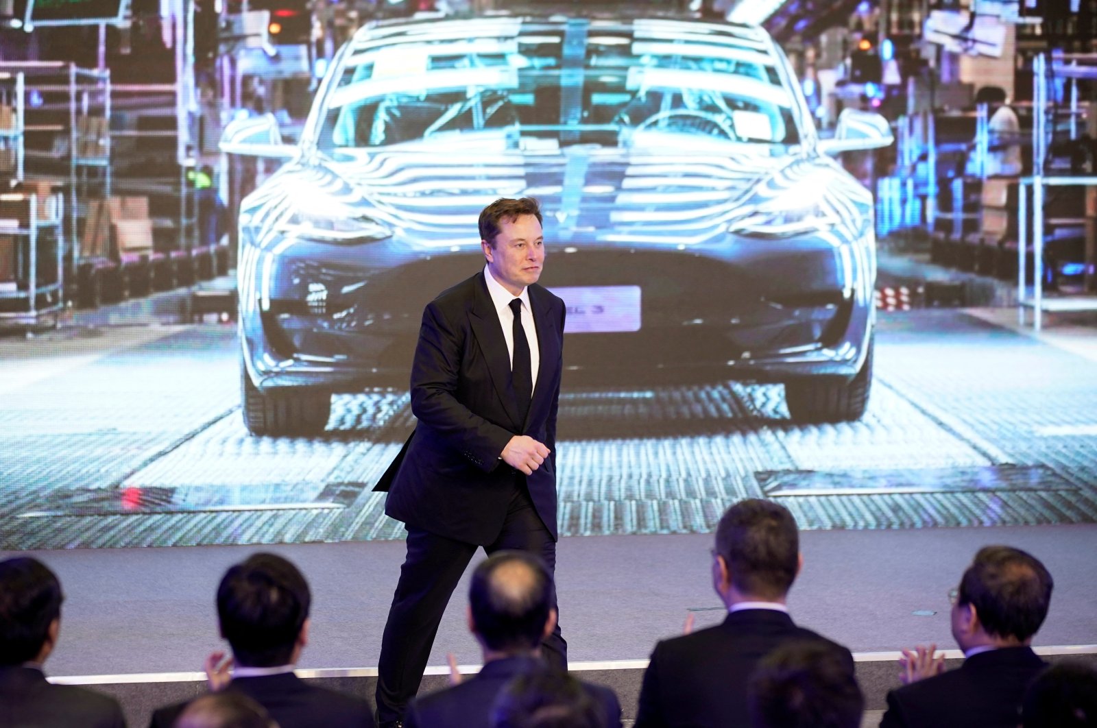 Tesla Inc. CEO Elon Musk attends an opening ceremony for Tesla China-made Model Y program in Shanghai, China, Jan. 7, 2020. (Reuters Photo)