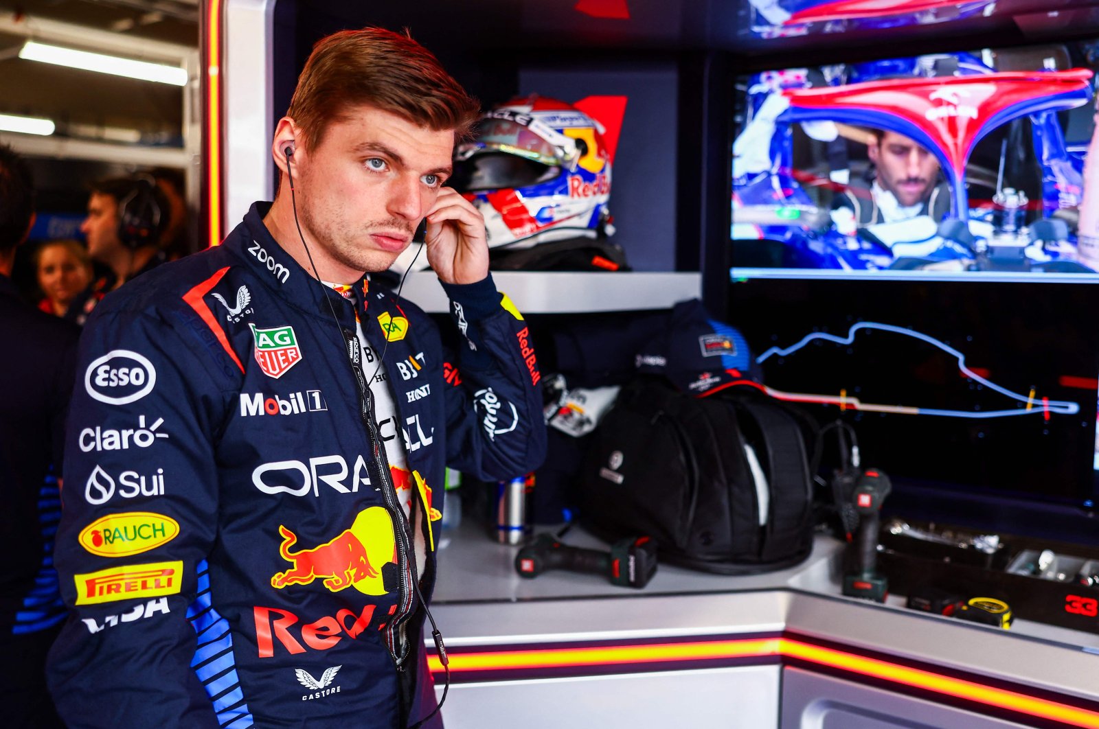 Max Verstappen prepares in the garage during qualifying ahead of the F1 Grand Prix of Canada, in Montreal, Quebec, Canada, June 08, 2024. (AFP Photo)