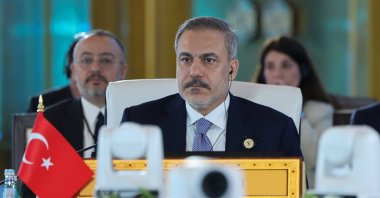 Foreign Minister Hakan Fidan attends the 6th Türkiye-Gulf Cooperation Council (GCC) High-Level Strategic Dialogue meeting of foreign ministers, Doha, Qatar, June 9, 2024. (AA Photo)