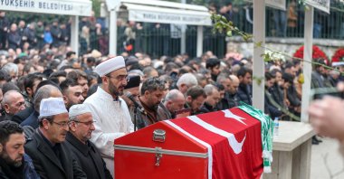 Mourners attend the funeral of Sinan Ateş, Bursa, northwestern Türkiye, Dec. 31, 2022. (AA Photo)