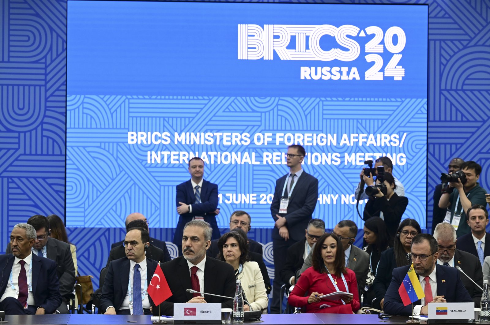Foreign Minister Hakan Fidan attends the BRICS  meeting in Nizhny Novgorod, Russia, June 11, 2024. (AA Photo)