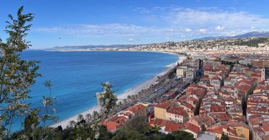 A panoramic view of Nice from Castle Hill (Colline du Chateau), France, April 22, 2024. (Photo by Nurbanu Kızıl)