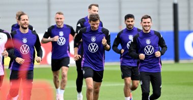 Germany players train ahead of the Euro 2024 tournament, Bavaria, Herzogenaurach, Germany, June 12, 2024. (Getty Images Photo)
