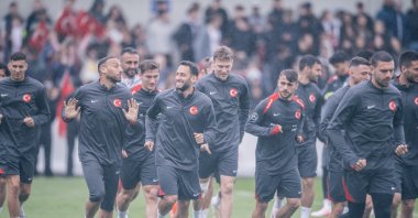 Turkish national football players during an open training session at the August-Wenzel Stadium, Hannover, Germany, June 12, 2024. (AA Photo)