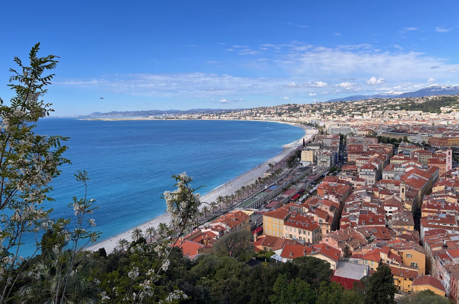 A panoramic view of Nice from Castle Hill (Colline du Chateau), France, April 22, 2024. (Photo by Nurbanu Kızıl)