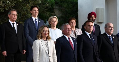 Leaders pose for a family photo on the second day of the G7 summit at the Borgo Egnazia resort, in Savelletri, Italy June 14, 2024. (Reuters Photo)