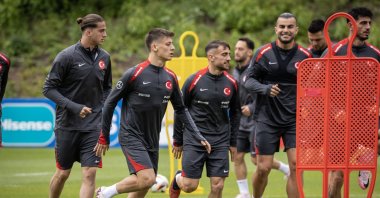 Turkish national team players train ahead of the Euro 2024 match against Georgia, Dortmund, Germany, June 16, 2024. (DHA Photo)