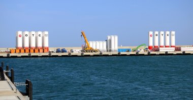 An industrial facility at the Filyos Port where the extracted gas is brought onshore, near Zonguldak, northern Türkiye, Jan. 25, 2021. (DHA Photo)