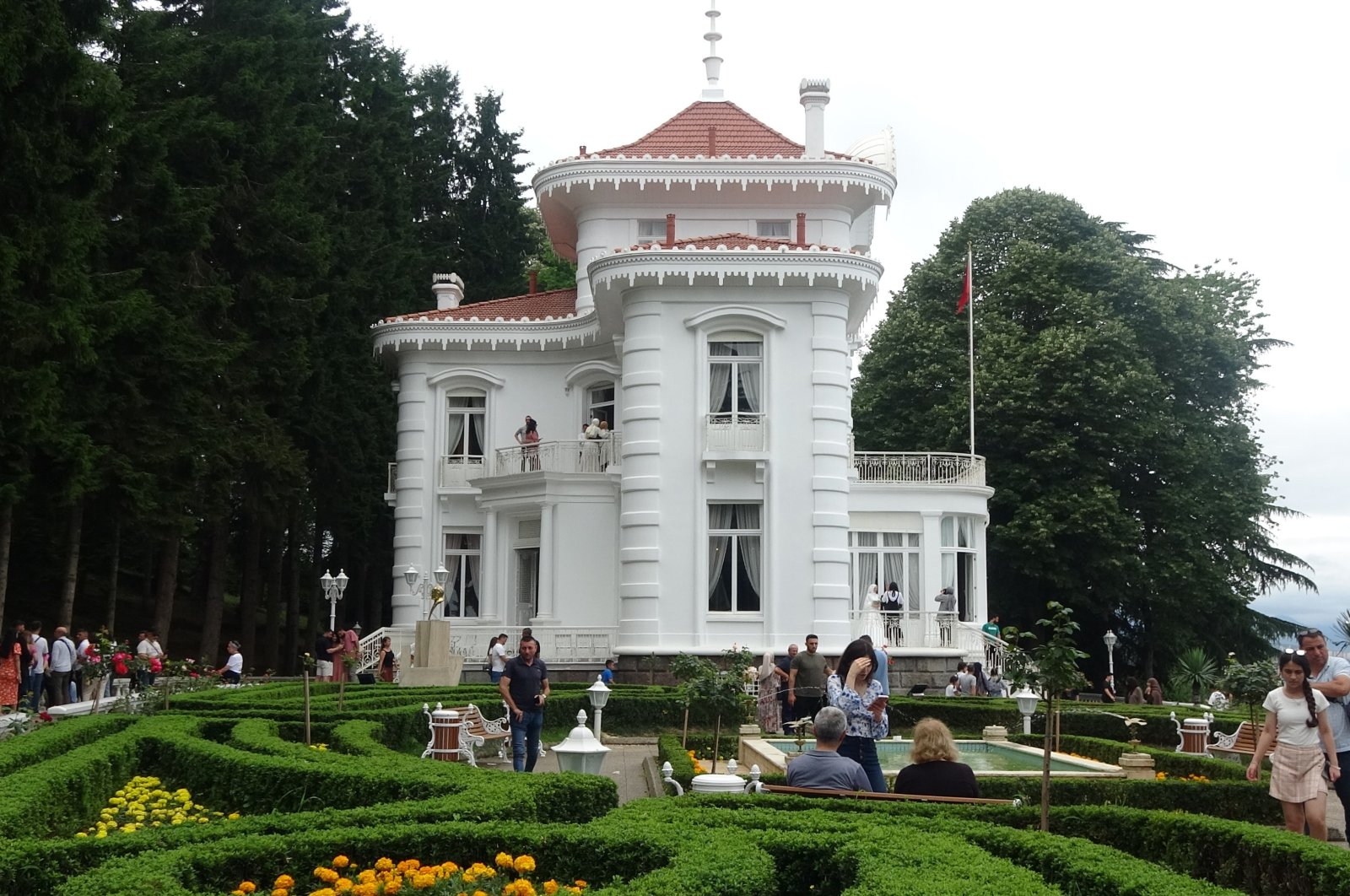 Atatürk Pavilion, where Mustafa Kemal Atatürk wrote his will, saw a surge of visitors during Qurban Bayram, Trabzon, Türkiye, June 18, 2024. (IHA Photo)