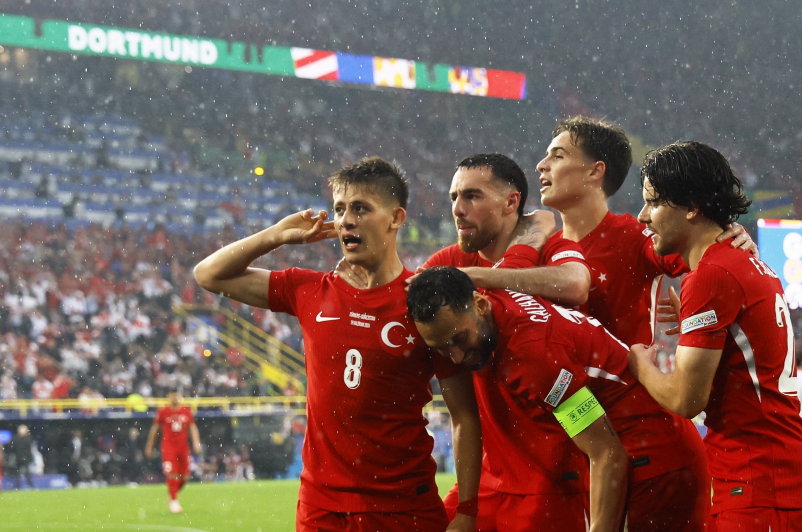  Türkiye&amp;#039;s Arda Güler celebrates scoring his second goal with teammates, Euro 2024 - Group F game at Dortmund BVB Stadion, Dortmund, Germany, June 18, 2024. (Reuters Photo)