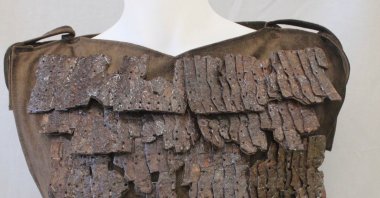 The only known Lorica Squamata model legionary armor in the world, discovered at Satala Ancient City, has been restored, Gümüşhane, Türkiye, June 19, 2024. (IHA Photo)