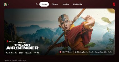 The design of the new homepage for the Netflix app, June 5, 2024. (Reuters Photo)