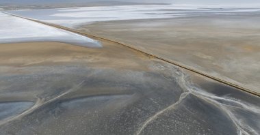 Lake Tuz is at risk of drought as its water level drops, Tuz lake, Türkiye, June 12, 2024. (AA Photo)