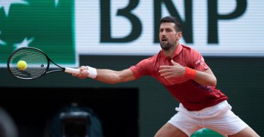 Serbia's Novak Djokovic returns a shot during his match against Argentina's Francisco Cerundolo on day nine of Roland Garros at Stade Roland Garros, Paris, France, June 3, 2024. (Reuters Photo)