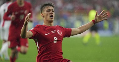 Türkiye's Arda Güler celebrates scoring against Georgia during the Euro 2024, Group F match at the Dortmund BVB Stadion, Dortmund, Germany, June 18, 2024. (AA Photo)