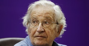 U.S. scholar and activist Noam Chomsky attends a conference at the Islamic University, in Gaza City, Palestine, Oct. 20, 2012. (AP Photo)