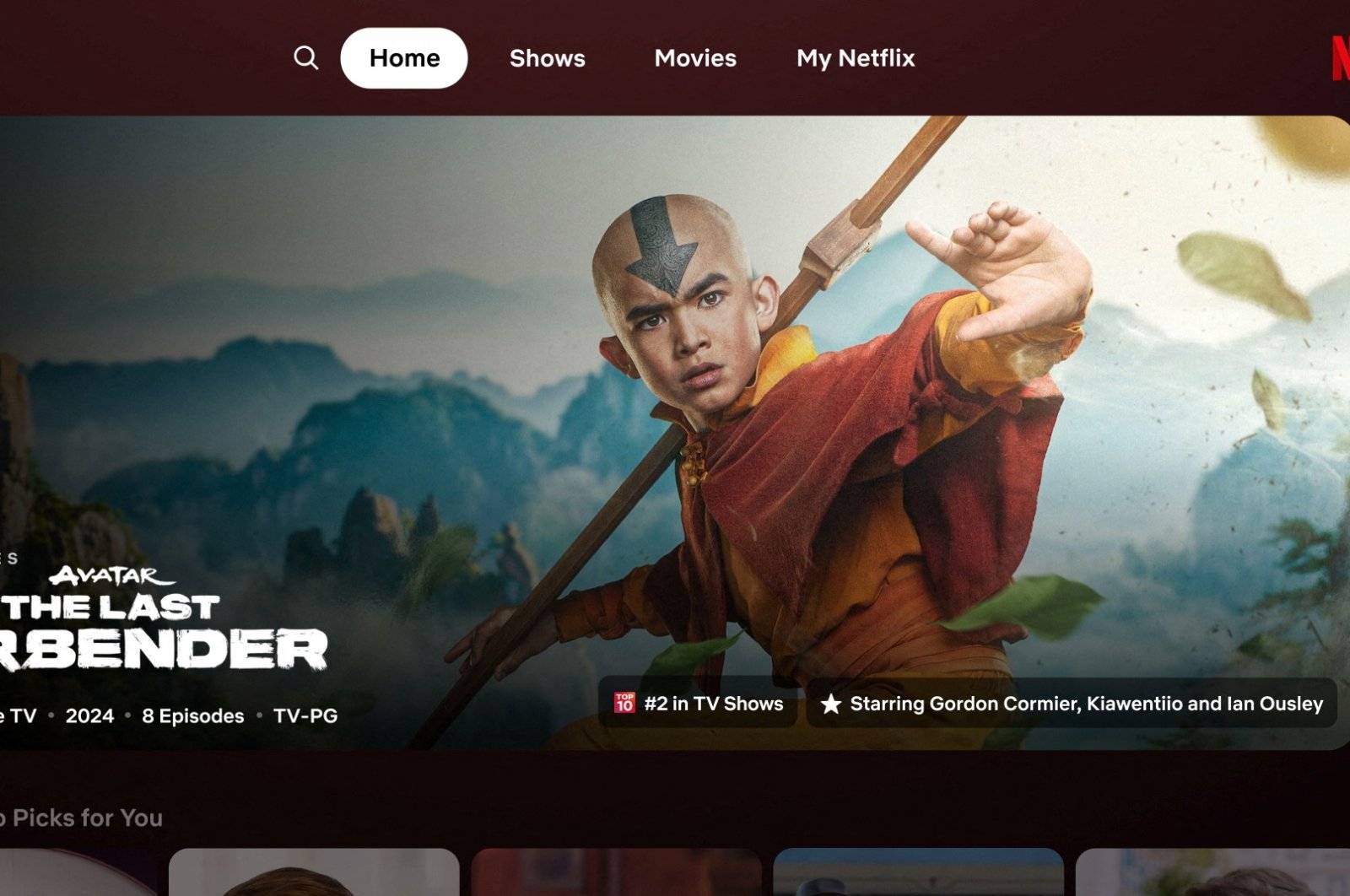 The design of the new homepage for the Netflix app, June 5, 2024. (Reuters Photo)