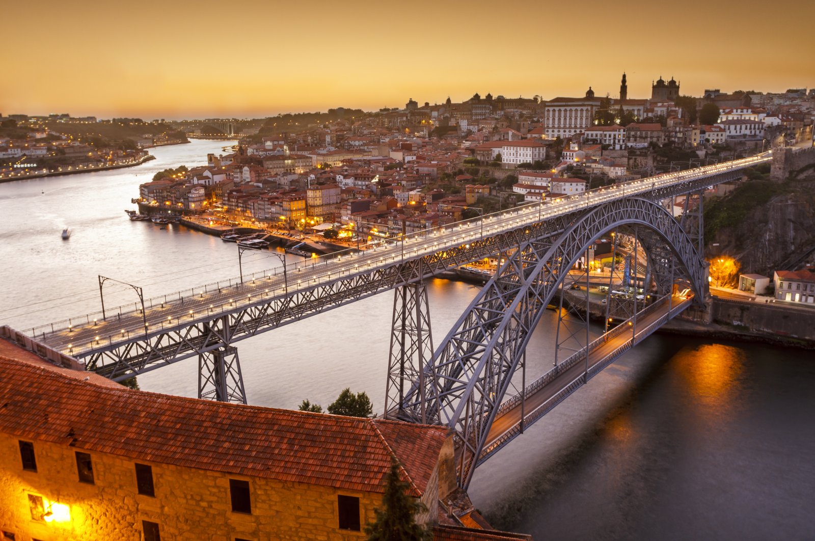 A general view of Douro River and the city of Oporto at sunset, Porto, Portugal, July 27, 2015. (Getty Images)