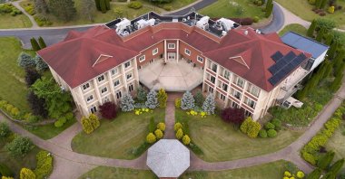 An aerial view of the Golden Generation Worship and Retreat Center where Gülenist Terror Group (FETÖ) leader Fetullah Gülen resides, Pennsylvania, U.S., May 31, 2024. (AA Photo)
