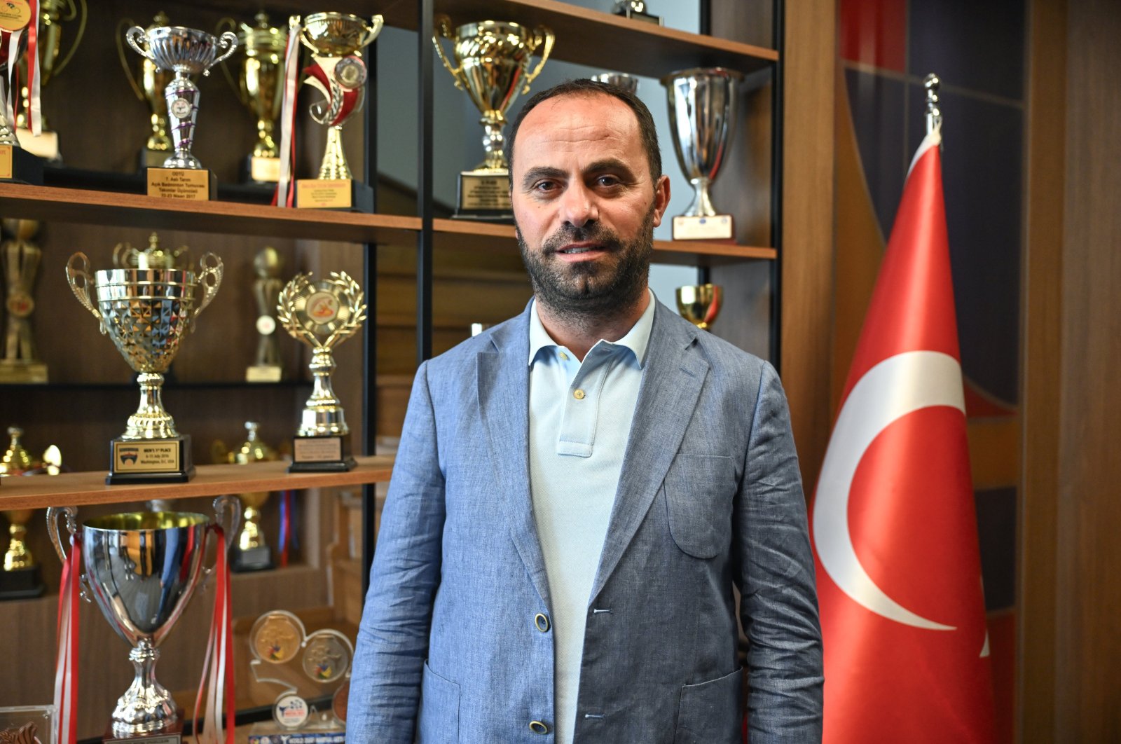 Turkish Hearing Impaired Sports Federation (TIESF) President Kerim Vural poses for a photo after an interview with Anadolu Agency (AA), Istanbul, Türkiye, June 12, 2024. (AA Photo)
