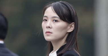 Kim Yo Jong, sister of North Korean leader Kim Jong Un, attends a wreath laying ceremony at the Ho Chi Minh Mausoleum, Hanoi, Vietnam, March 2, 2019. (Getty Images Photo)