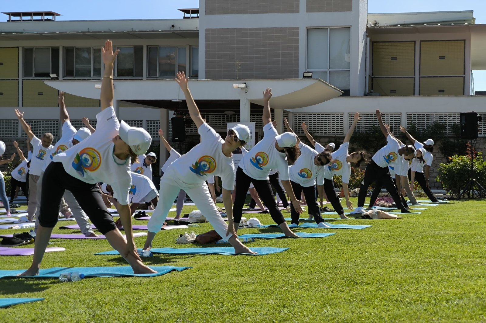 People practice Yoga at the Indian Embassy in the capital Ankara, Türkiye, June 21, 2024 (Courtesy of the embassy)