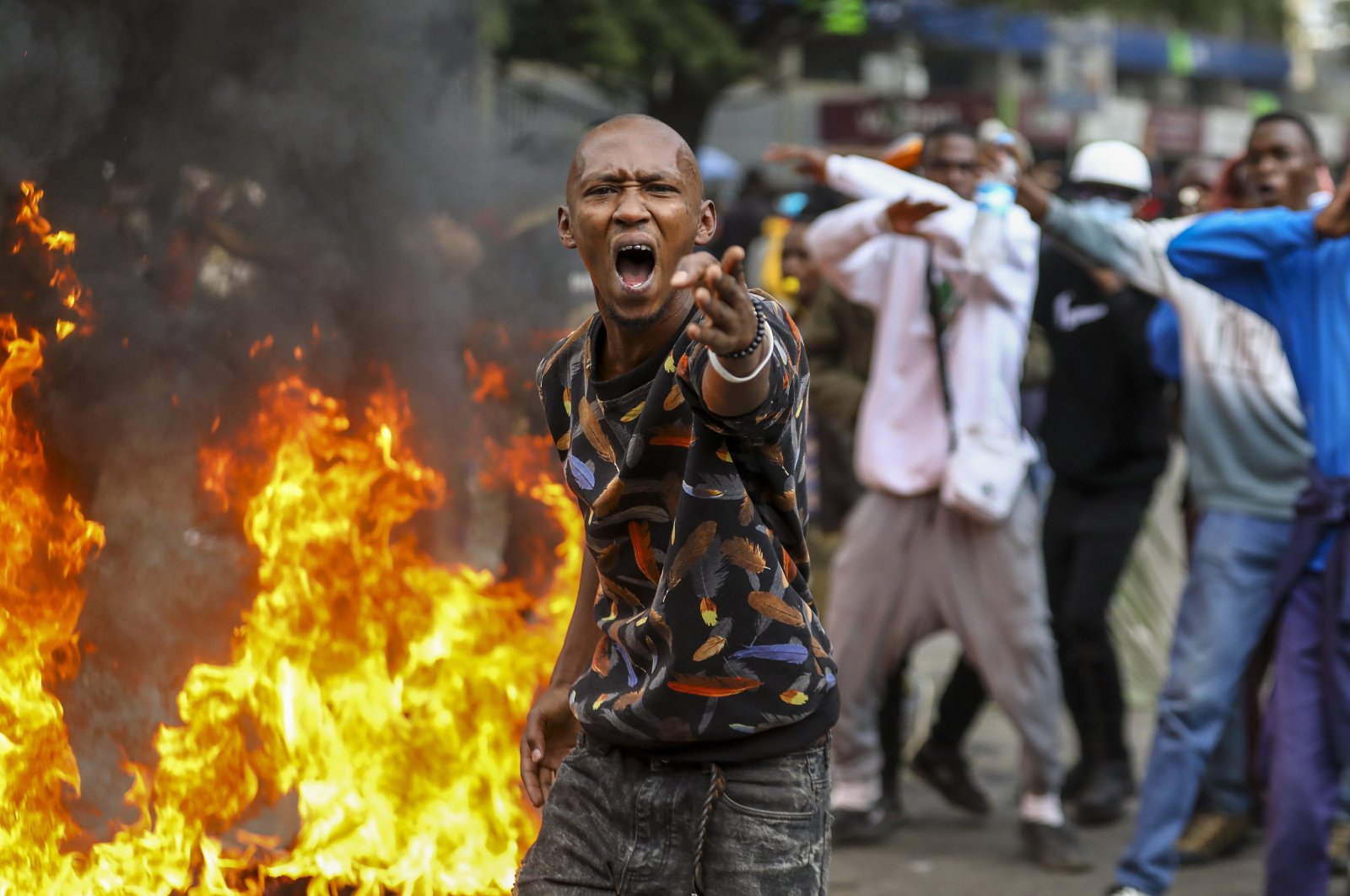 Protesters take part in a demonstration against a controversial tax bill in the central business district, Nairobi, Kenya, June 20, 2024. (EPA Photo)