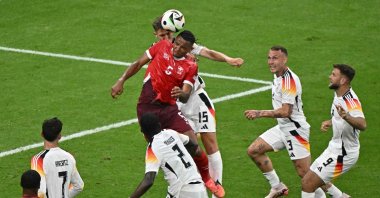 Switzerland's Manuel Akanji and Germany's Nico Schlotterbeck vie for the ball during the UEFA Euro 2024 Group A football match between Switzerland and Germany at the Frankfurt Arena, Frankfurt, Germany, June 23, 2024. (AFP Photo)