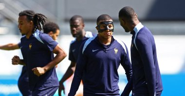 France&#039;s players during training at the Paderborn Arena, Paderborn, Germany, June 24, 2024. (Reuters Photo)