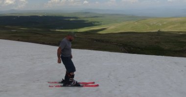 People enjoy summer skiing, Artvin, Türkiye, June 24, 2024. (IHA Photos)