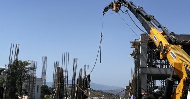 The construction site is seen in the Bodrum district of Muğla province, southwestern Türkiye, June 4, 2024. (DHA Photo)