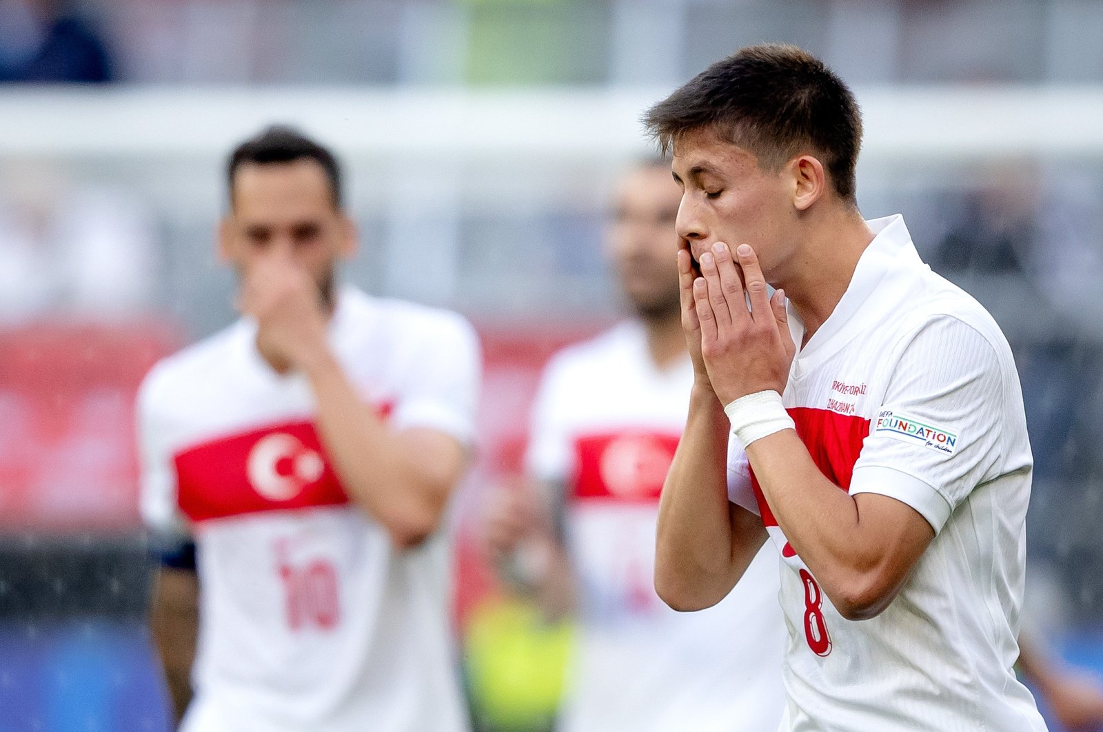 Türkiye&#039;s Arda Güler disappointed during the Euro 2024 match against Portugal at the Signal Iduna Park, Dortmund Germany, June 22, 2024. (Getty Images Photo)