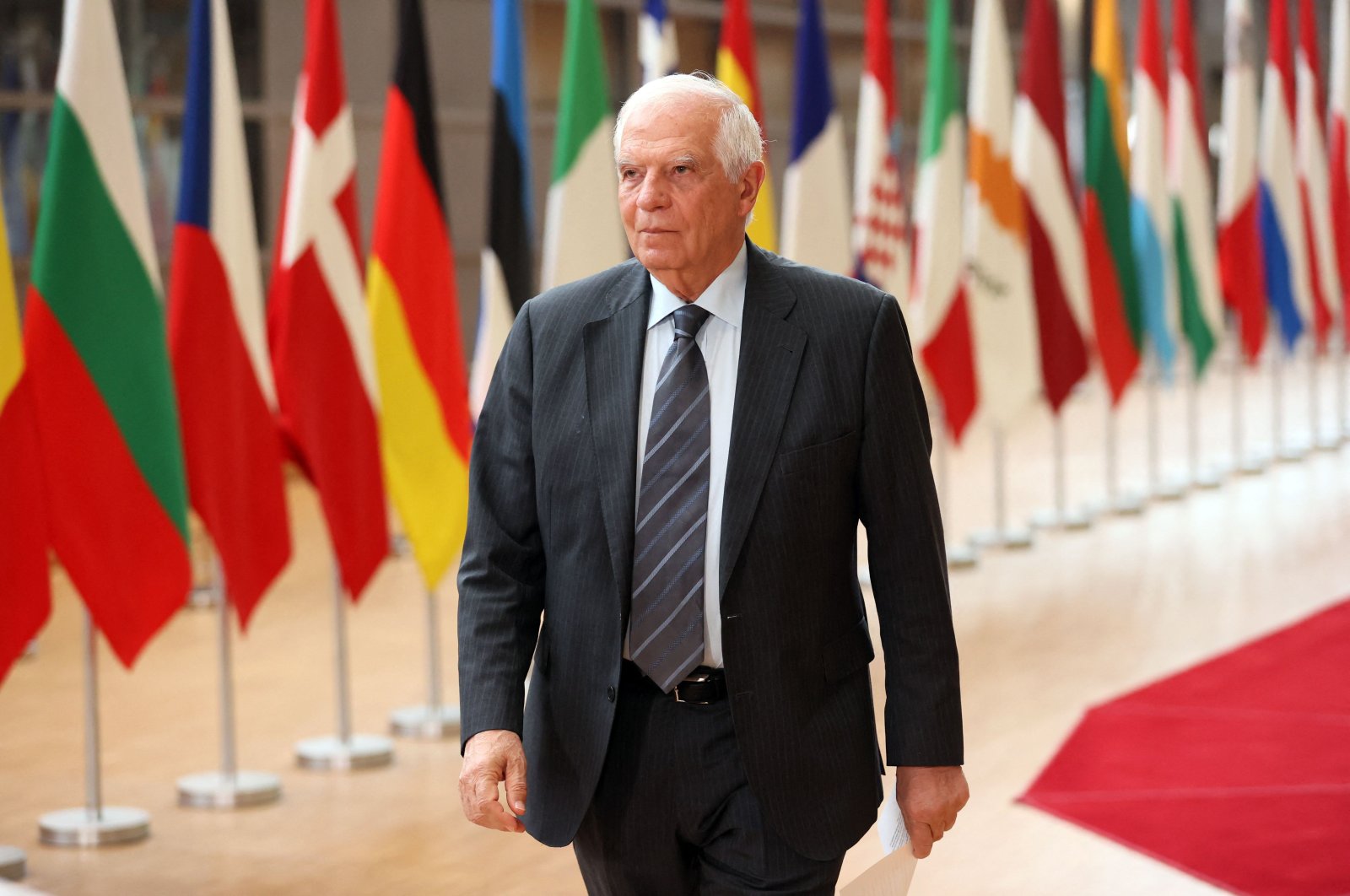 European Union High Representative for Foreign Affairs and Security Policy Josep Borrell arrives to attend a Foreign Affairs Council (FAC) meeting at the EU headquarters in Brussels, May 27, 2024. (AFP File Photo)