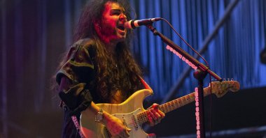Swedish guitarist and singer Yngwie Malmsteen performs on stage during a concert at the Rock Imperium Festival in Cartagena, Spain, June 22, 2024. (EPA Photo)