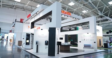 The Vestel booth is seen at the Power2Drive exhibition in Munich, Germany, June 20, 2024. (Courtesy of Vestel)