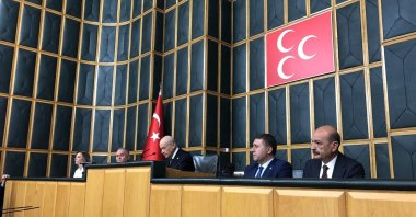 MHP leader Devlet Bahçeli speaks at the meeting of his party in the capital Ankara, Türkiye, June 25, 2024. (DHA Photo)