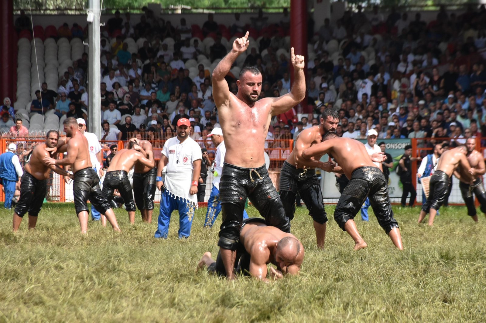 Preparations are continuing for the Kırkpınar Oil Wrestling Festival to be held in Edirne, Türkiye between July 1-7. (DHA Photo)