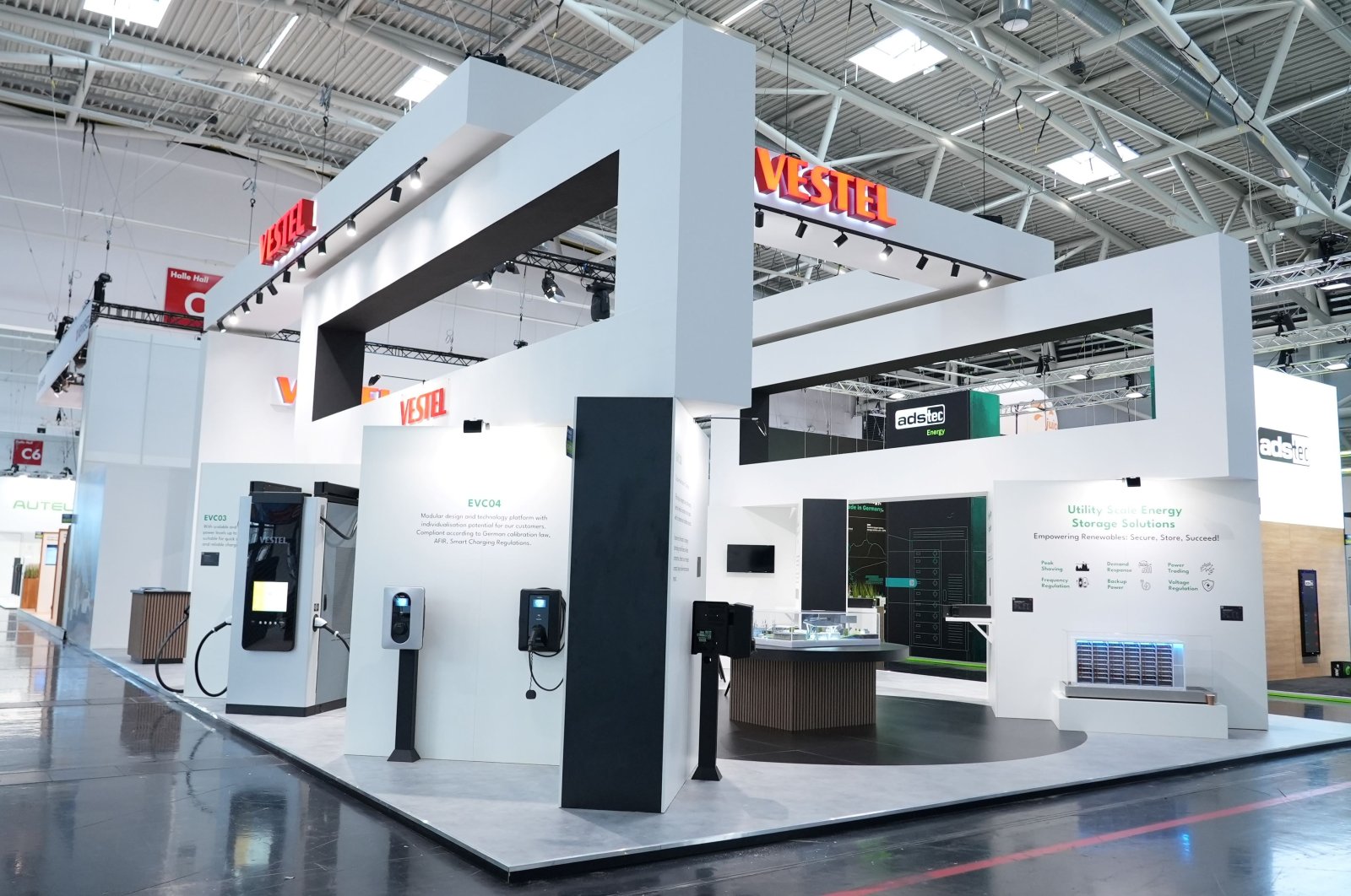The Vestel booth is seen at the Power2Drive exhibition in Munich, Germany, June 20, 2024. (Courtesy of Vestel)